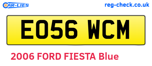 EO56WCM are the vehicle registration plates.