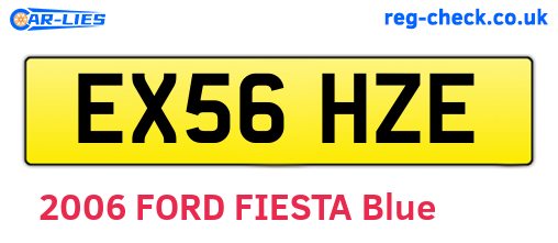 EX56HZE are the vehicle registration plates.
