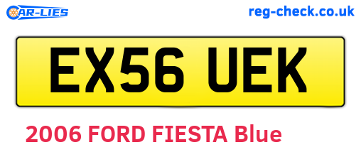 EX56UEK are the vehicle registration plates.