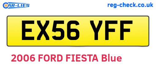 EX56YFF are the vehicle registration plates.