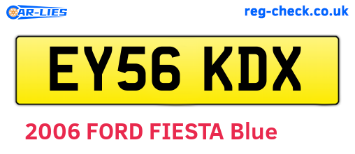 EY56KDX are the vehicle registration plates.