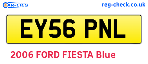 EY56PNL are the vehicle registration plates.