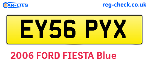 EY56PYX are the vehicle registration plates.