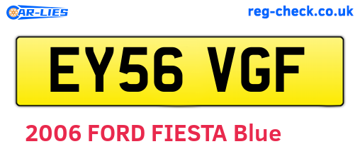 EY56VGF are the vehicle registration plates.