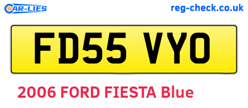 FD55VYO are the vehicle registration plates.