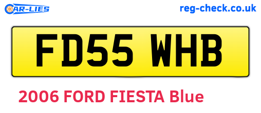 FD55WHB are the vehicle registration plates.
