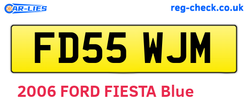 FD55WJM are the vehicle registration plates.