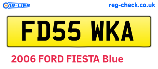 FD55WKA are the vehicle registration plates.