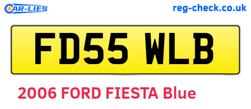 FD55WLB are the vehicle registration plates.