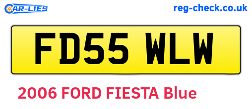FD55WLW are the vehicle registration plates.