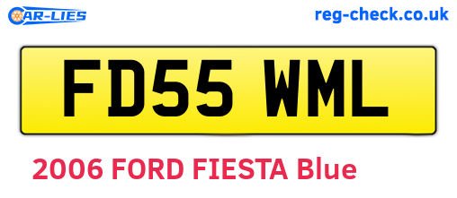 FD55WML are the vehicle registration plates.