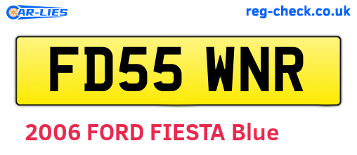 FD55WNR are the vehicle registration plates.