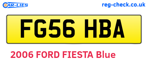 FG56HBA are the vehicle registration plates.