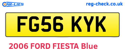 FG56KYK are the vehicle registration plates.