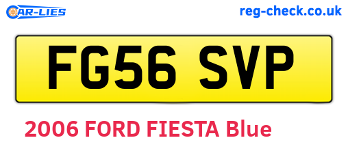 FG56SVP are the vehicle registration plates.