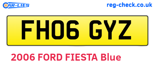FH06GYZ are the vehicle registration plates.