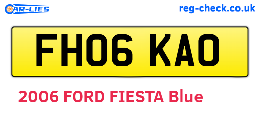 FH06KAO are the vehicle registration plates.