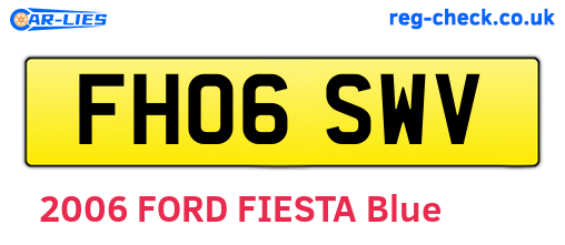 FH06SWV are the vehicle registration plates.
