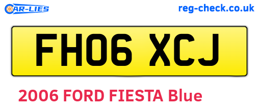 FH06XCJ are the vehicle registration plates.