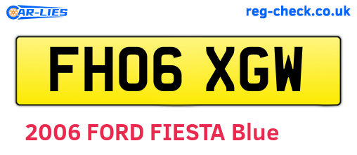 FH06XGW are the vehicle registration plates.