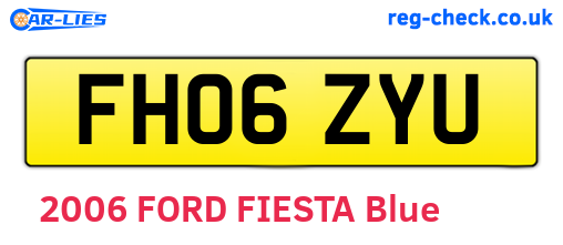 FH06ZYU are the vehicle registration plates.