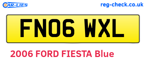 FN06WXL are the vehicle registration plates.