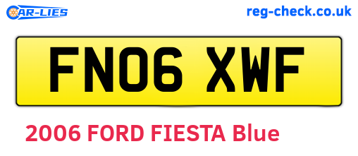 FN06XWF are the vehicle registration plates.
