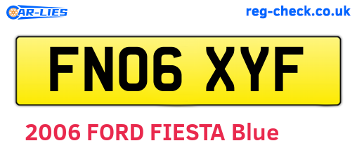 FN06XYF are the vehicle registration plates.
