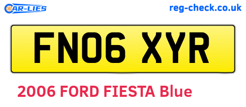 FN06XYR are the vehicle registration plates.