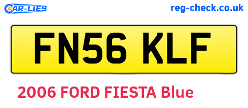 FN56KLF are the vehicle registration plates.