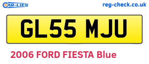 GL55MJU are the vehicle registration plates.