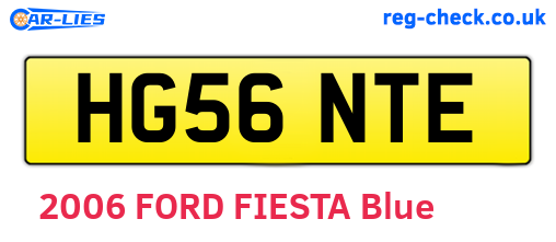 HG56NTE are the vehicle registration plates.