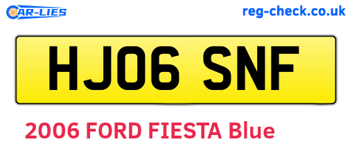 HJ06SNF are the vehicle registration plates.