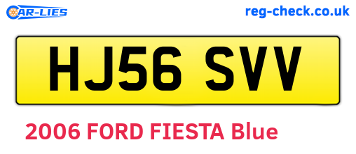 HJ56SVV are the vehicle registration plates.