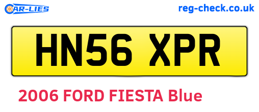 HN56XPR are the vehicle registration plates.