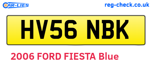 HV56NBK are the vehicle registration plates.