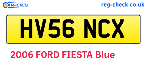 HV56NCX are the vehicle registration plates.
