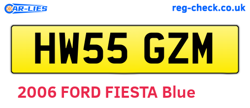 HW55GZM are the vehicle registration plates.