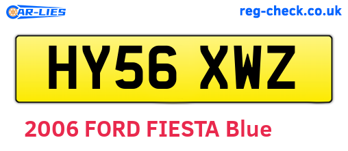 HY56XWZ are the vehicle registration plates.
