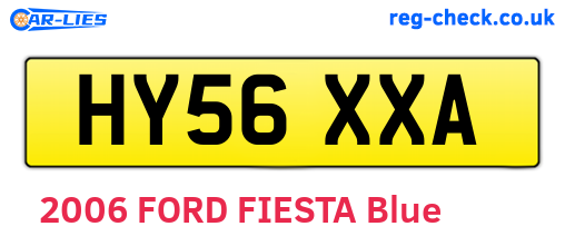 HY56XXA are the vehicle registration plates.