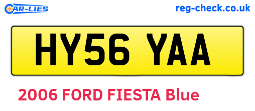 HY56YAA are the vehicle registration plates.