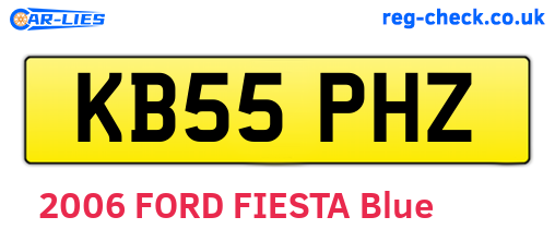 KB55PHZ are the vehicle registration plates.