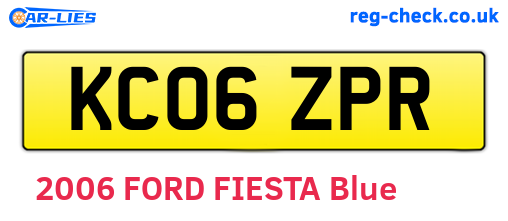 KC06ZPR are the vehicle registration plates.