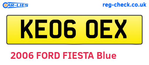 KE06OEX are the vehicle registration plates.