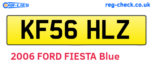 KF56HLZ are the vehicle registration plates.