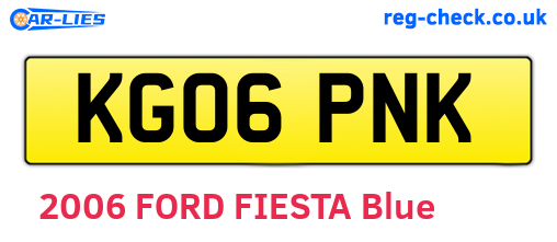 KG06PNK are the vehicle registration plates.