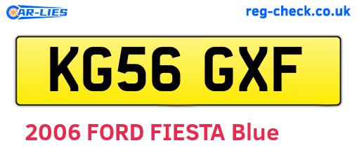 KG56GXF are the vehicle registration plates.
