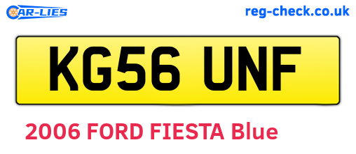 KG56UNF are the vehicle registration plates.