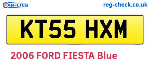 KT55HXM are the vehicle registration plates.