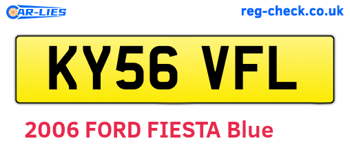 KY56VFL are the vehicle registration plates.